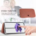 thumbnail image 3 of Clear Case for Nothing Phone 1 with Card Holder, Fiber Pattern PU Leather Wallet Flip Shockproof Phone case Cover for Nothing Phone 1 QW Brown, 3 of 18