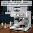 thumbnail image 3 of Moifoi Espresso Machine with Grinder and Milk Frother Steam Wand, 15 Bar Pump & 95 Ounce Water Reservoir, Professional Coffee Machine, New, Stainless Steel, 3 of 10