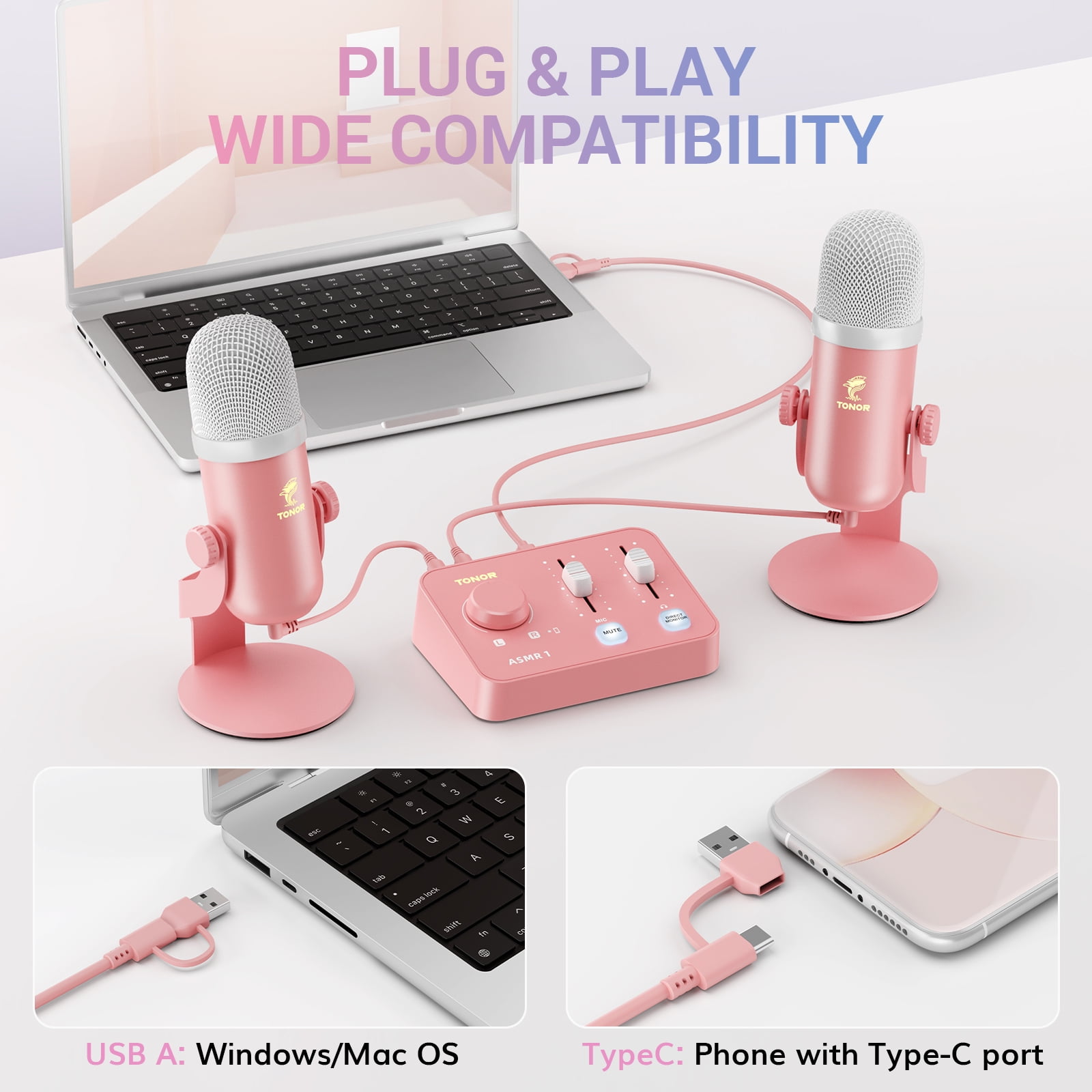 ASMR Microphone Equipment Bundle with Audio Interface, Immersive