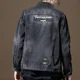 thumbnail image 3 of Chaqueta vaquera para hombre con botones, color negro, para otoño, para hombre, estilo motero, con bordados, ropa coreana, nueva, a bajo precio, desgastada, Y2k, 3 of 4