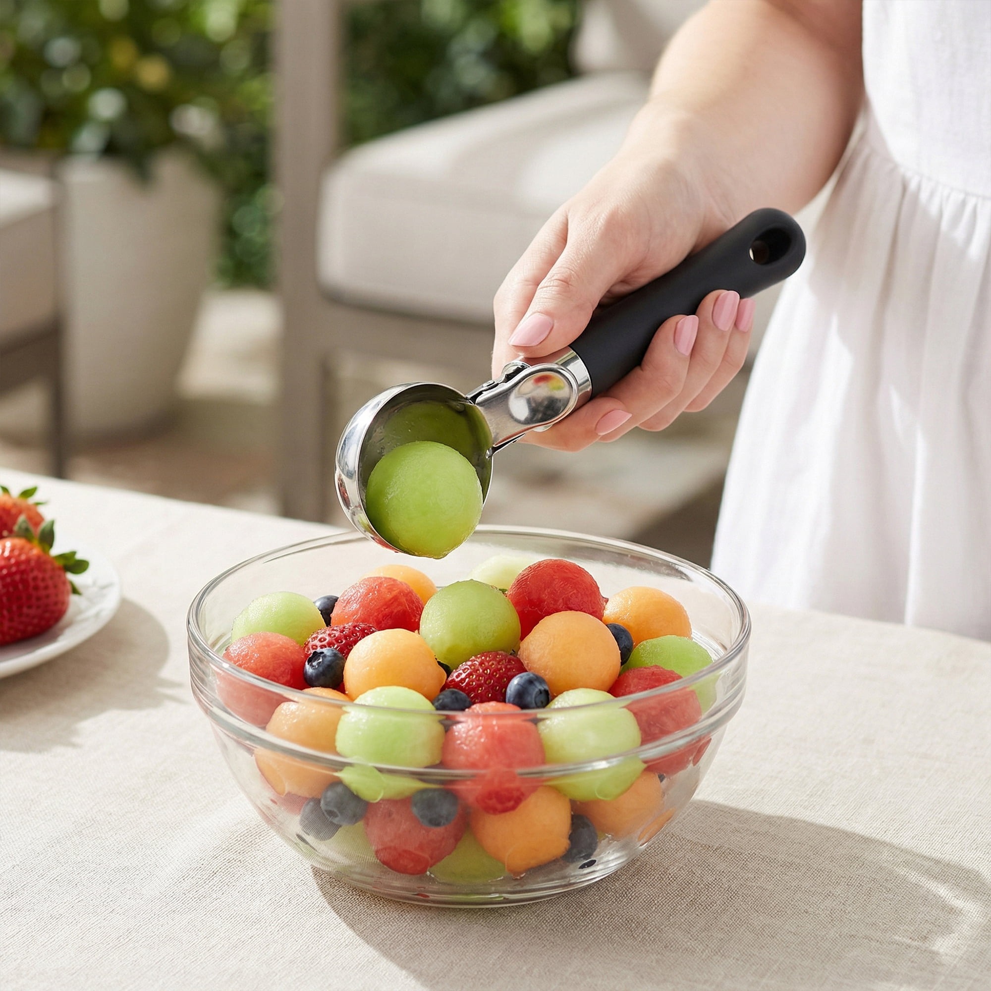 Unique Bargains Stainless Steel Ice Cream Scoop with Ergonomic Handle Black