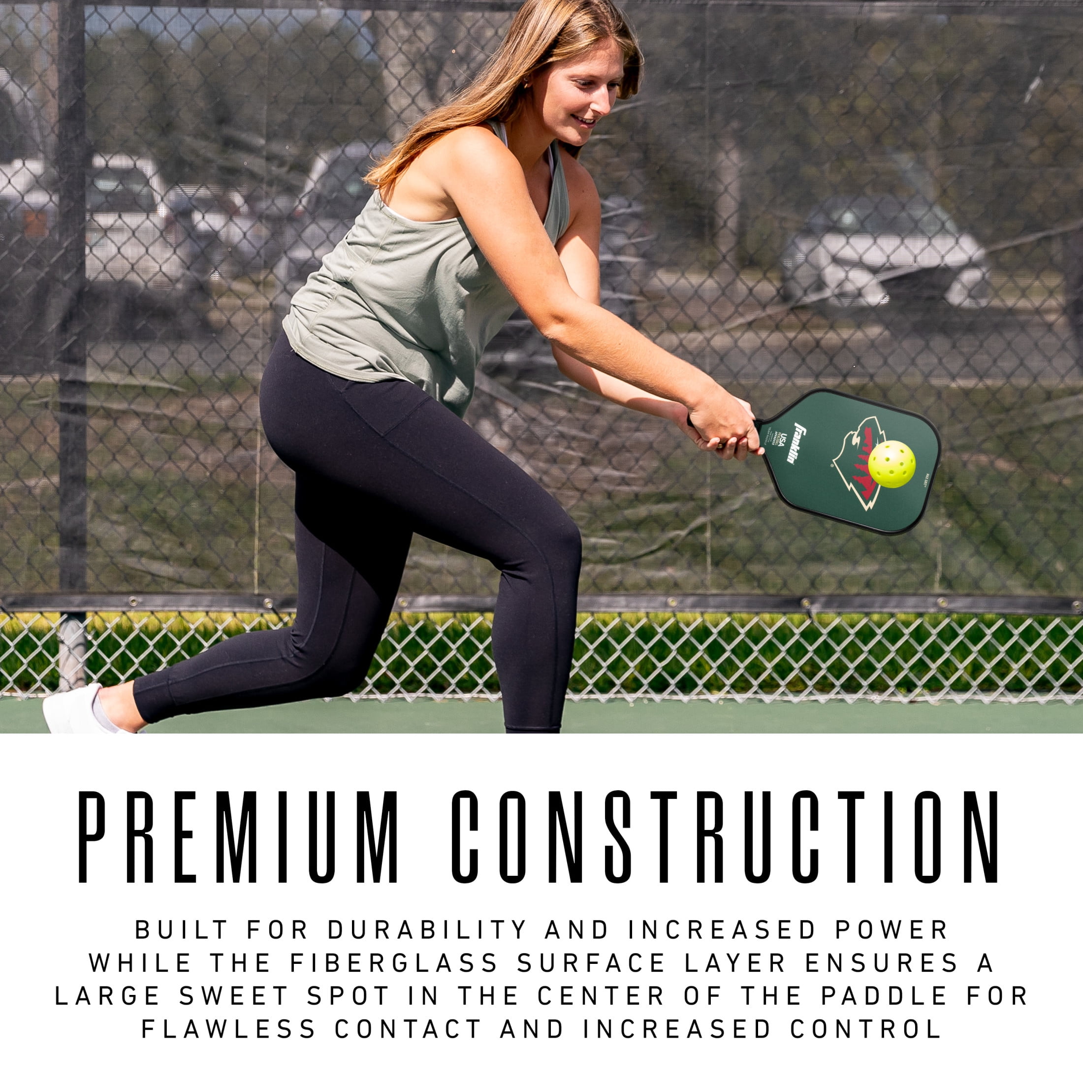 Franklin Sports NHL Minnesota Wild Pickleball Paddle - Official NHL Team Pickleball Paddles - USAP (USAPA) Approved Premium Quality Pickleball Paddles - Authentic Team Logos + Colors