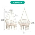 thumbnail image 2 of LINJI Hanging Swing Chair with Cushion - Heavy Duty 330 Lbs Cotton Rope Chair for Outdoor Garden and Indoor Bedroom(Beige), 2 of 6