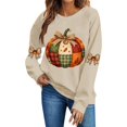 thumbnail image 2 of VKOYWKM Women's Fall Thanksgiving Sweatshirt Pumpkin Graphic Crewneck Long Sleeve Pullover Top, 2 of 5