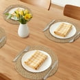 thumbnail image 2 of Farmhouse Placemats Set of 6 Straw Woven Placemats for Dining Table Decor Indoor Outdoor Kitchen Table Mat Brown 11.8inch, 2 of 5