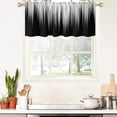 thumbnail image 3 of Black and Grey Window Curtains for Kitchen Small Silver White Ombre Mens Gothic Art Two Tone Gradient Abstract Trendy Living Room Bedroom Window Drape Treatment Valance, 52" W x 18" L, Modern, 3 of 6