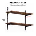 thumbnail image 5 of Mifurn 2-Tier Floating Shelves for Wall, 23.6" Adjustable Wall Track Wood Shelves, Rustic Brown, 5 of 9