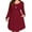 B1-Burgundy, variant on Women's Plus Size Long Sleeve Dress with Pockets, Purple 4X Casual Scoopneck Swing A-Line, Comfortable for Spring/Fall/Winter