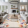 thumbnail image 3 of 5'x7' Area Rugs for Living Room Bedroom, Spring Floral Washable Rug Carpet Runner Indoor Outdoor, Elegant Flowers Farmhouse Botanical Rustic Non Slip Floor Mats Area Rug for Kitchen, Nursery, 3 of 8