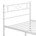 thumbnail image 3 of Fullfurnique Simple Metal Platform Bed with Curved Design for Adult, Twin, White, 3 of 6