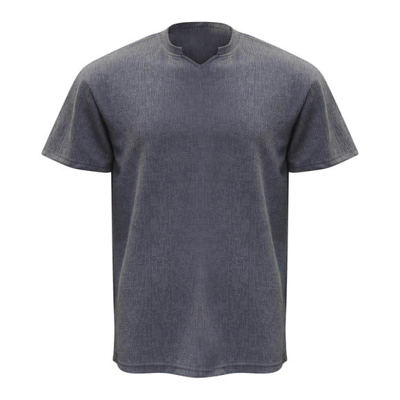 pstuiky Mangas cortas para hombre, Camisa informal de manga corta con cuello en V y color liso para hombre camisas casuales para hombre m