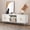 63in-White, variant on HLR Modern 70" TV Stand, for TVs up to 80", Living Room Entertainment Center with 4 Door Storage Cabinet, White
