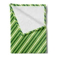 thumbnail image 2 of Geometric Soft Flannel Fleece Throw Blanket, Traditional Irish Striped Pattern Happy St. Patrick's Day Theme, Cozy Plush for Indoor and Outdoor Use, 70" x 90", Lime Green Dark Green, by Ambesonne, 2 of 5