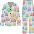 thumbnail image 4 of Top-kevin Womens Pajamas Set Cute Hippo Party Pattern Soft Long Sleeve Sleepwear Button Down Sets, 4 of 12