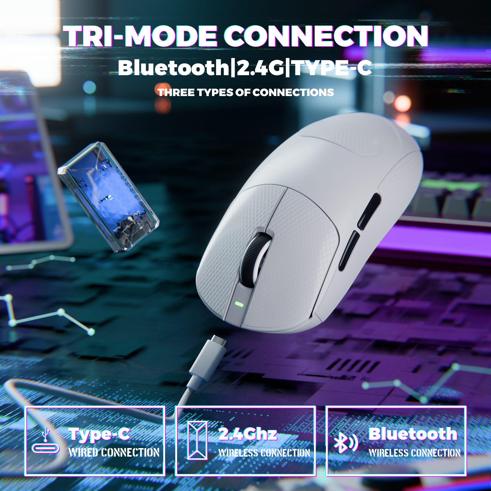 ATTACK SHARK X8 Ultimate Wireless Gaming Mouse,55g Ultra-Lightweight BT/2.4GHz Wirelss/Wired Mouse,8K Polling Rate,PixArt PAW3950MAX Sensor,42000 DPI,800mAh Battery,Gamer Mice for PC/Win/Mac