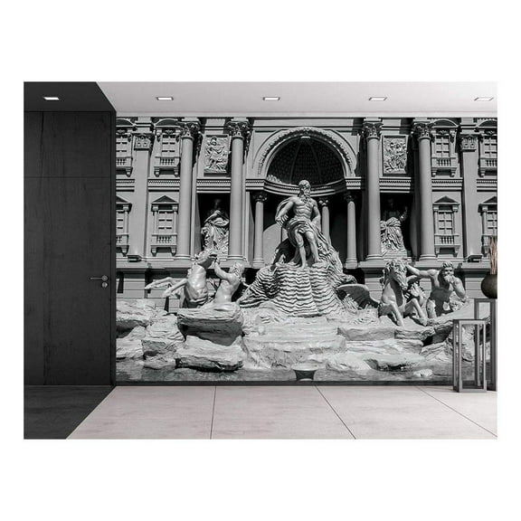 wall26 - Trevi Fountain (Fontana di Trevi) in Rome - Famous Sculpture Setting - Italian Architecture - Wall Mural, Removable Sticker, Home Decor - 100x144 inches
