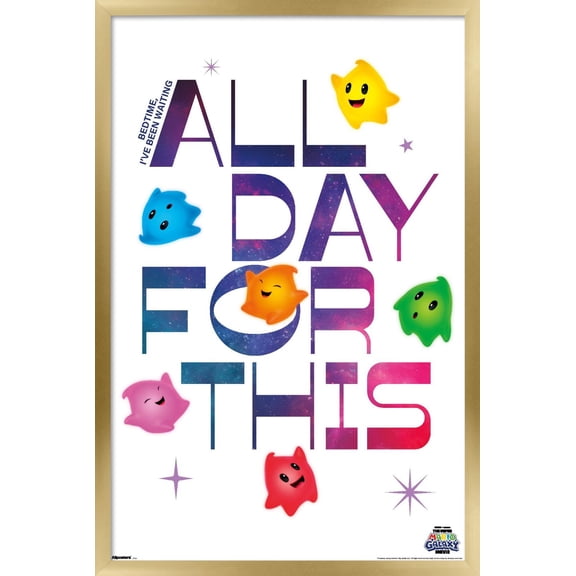 Nintendo The Super Mario Galaxy Movie (2026) - Lumas All Day Wall Poster, 14.725" x 22.375" Framed
