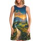thumbnail image 1 of Easygdp Sunflowers At Sunset para Vestido Transpirable de Mujer, Vestido Suelto de Manga Corta con Pliegues y Bolsillos para el Verano, 1 of 7