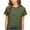 Army Green, variant on Womens Tops Summer Short Sleeve Basic T Shirts Textured Crew Neck Casual Tees Spring Trendy Clothes S-XXL