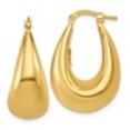 thumbnail image 2 of Diamond2Deal 14k Yellow Gold Polished Puffed Graduated Oval Hoop Earrings for Women, 2 of 3