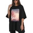 thumbnail image 4 of Plus Size Shirt for Women Black Tops for Women Short Sleeves Shirt for Women Valentine's Day (33) T Shirt Crewneck Shirt for Women 2XL, 4 of 5
