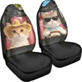 thumbnail image 3 of XYZCANDO Car Seat Covers Cat Driving Set of 2 Auto Front Seat Protectors Soft Sedan Van Truck Breathable Durable Car Front Seat Covers, 3 of 10