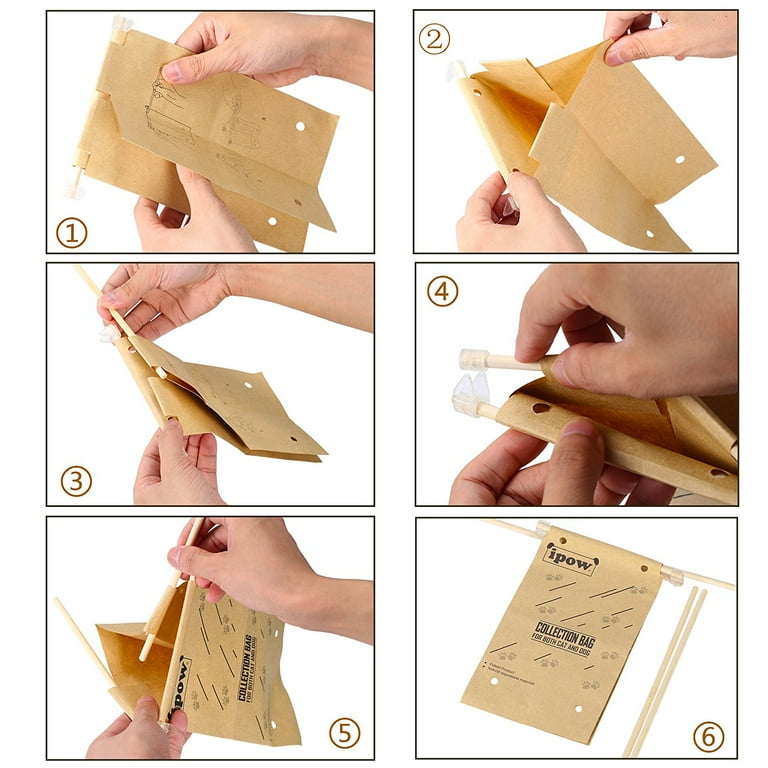 IPOW 10pcs Dog Poop Bag and Scooper Replacement Outdoor Waste