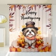 thumbnail image 3 of Happy Thanksgiving Shih Tzu Welcome Thankful Fall Autumn Pumpkin Shower Curtain Lion Dog Lover Gifts Waterproof Bathroom Bathtub Curtain - 02021, 3 of 5