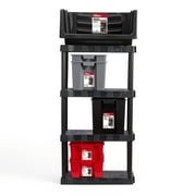 Hyper Tough Heavy Duty Nesting Plastic Stack Bin, Black