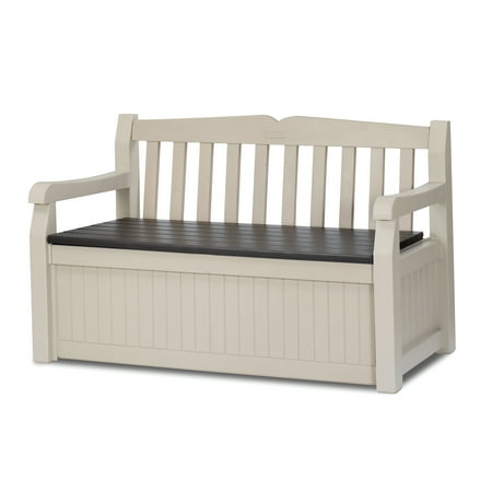 Keter Eden Outdoor Storage Resin Bench - Beige and Brown