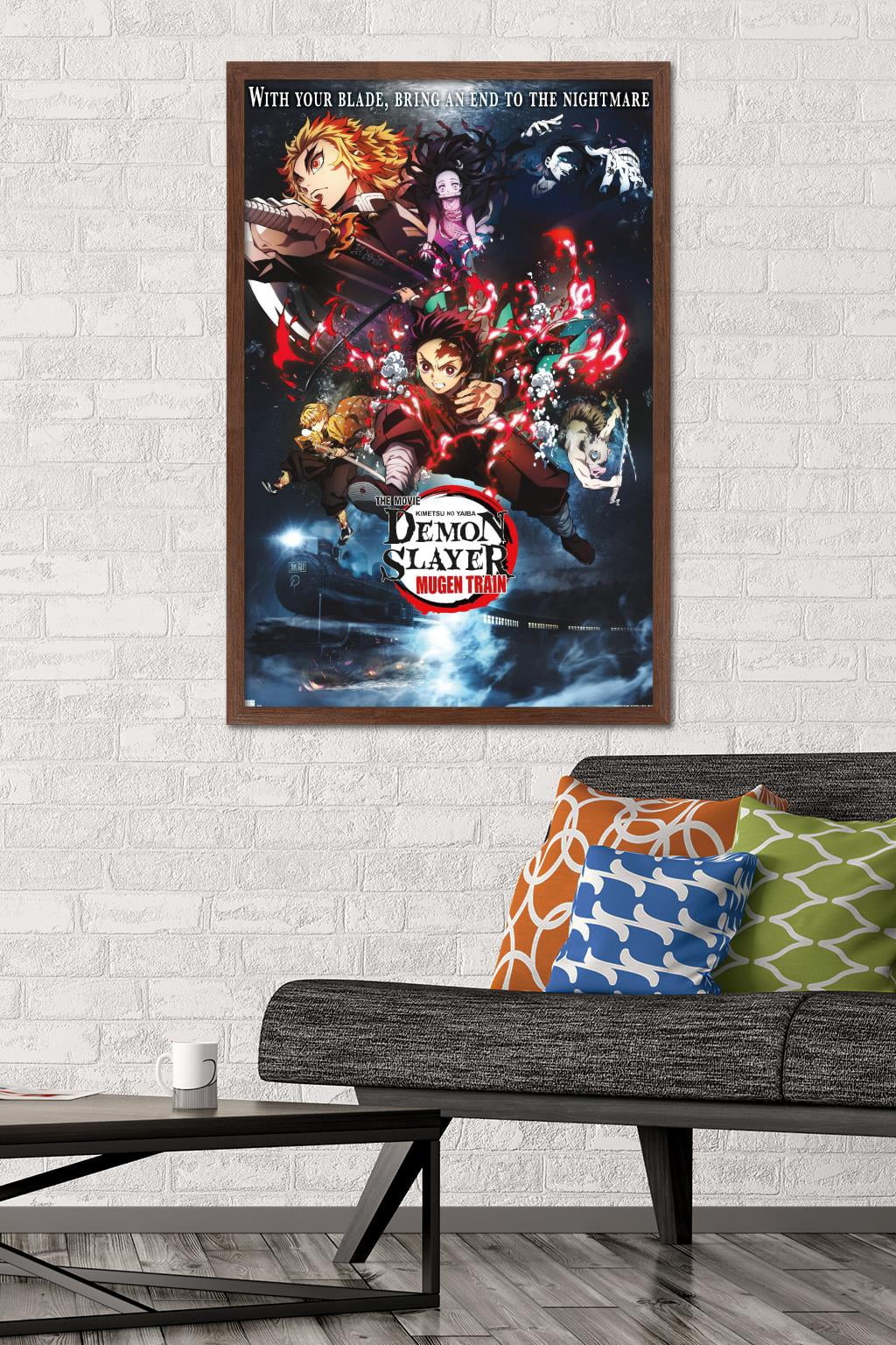 Demon Slayer: Mugen Train - Collage One Sheet Wall Poster, 22.375" x 34" Framed
