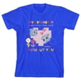 thumbnail image 6 of Minecraft Block Heart My Overworld Wouldn't Be The Same Without You Youth Royal Blue Short Sleeve Crew Neck Tee-Medium, 6 of 7