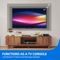 thumbnail image 2 of Dextrus Fluted TV Stand for 65" TVs, Modern Living Room Media Console with Adjustable Shelf & Power Outlets, Walnut, 2 of 9