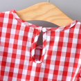thumbnail image 4 of LNMQLPDBS Toddler Girl Clothes Ruffle Hem Casual Babydoll Tops Plaid Shirts for Girls Crewneck Puff Sleeve Top Party School Seaside Summer Blouse Red 12-18 Months, 4 of 9