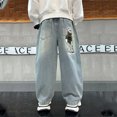 thumbnail image 4 of RUTAYY Toddler Boys Pants Spring Autumn Children Spring Jeans Straight Leg Pants Mid Size Children Stylish Trendy Denim Streetwear Trouser Lovely Pants, 4 of 9
