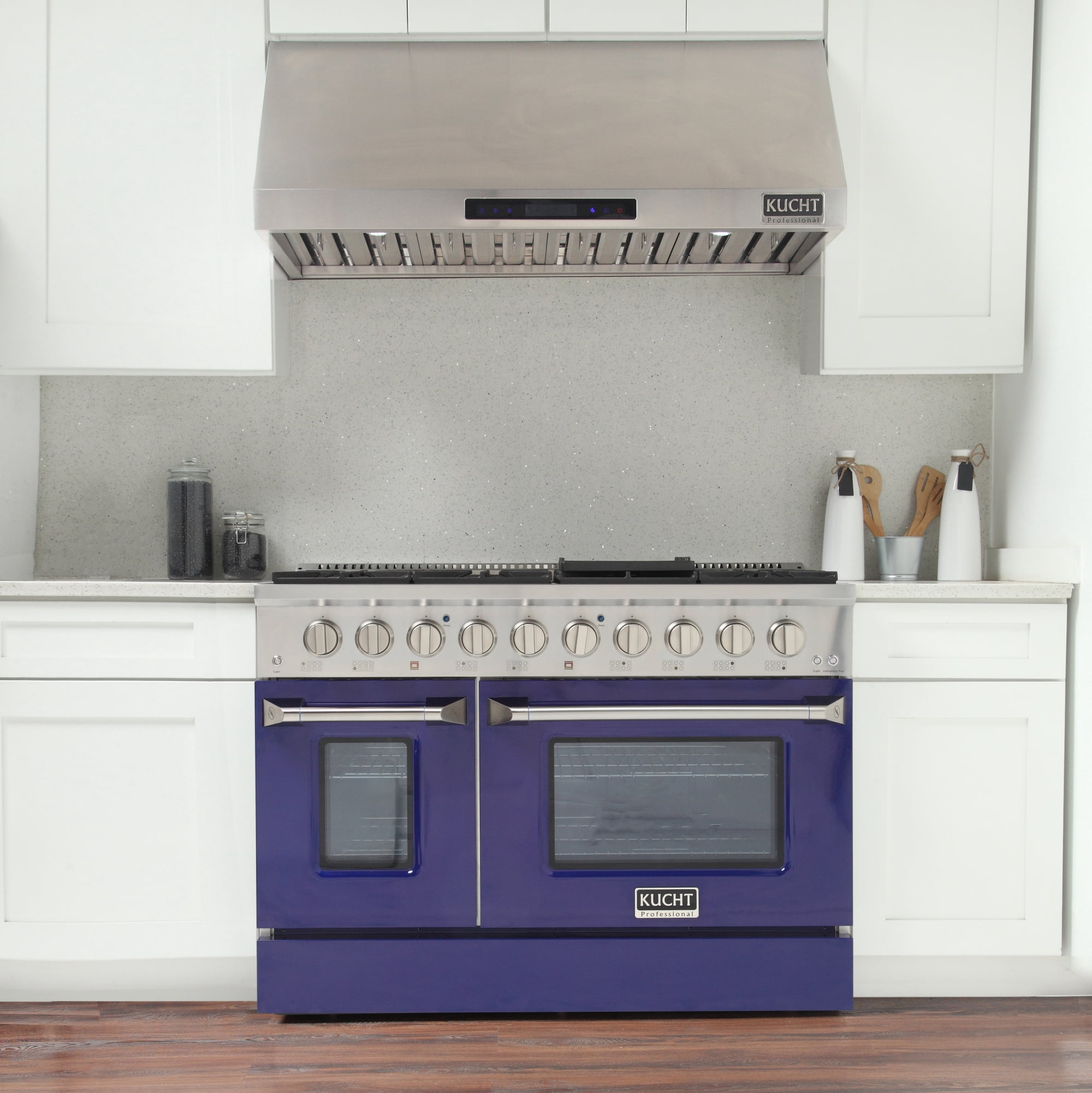 48 in. 6.7 cu. ft. Dual Fuel Range for Propane Gas in Blue