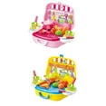thumbnail image 3 of Pretend Play Children Simulation Kitchen Cooking Tableware Dressing Suitcase Kids Plastic Toy Set, 3 of 9