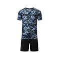 thumbnail image 2 of Toddler Boys Summer Outfits 2 Piece Casual Short Sleeve T Shirt and Elastic Waist Shorts Clothes Outfits Set Size 140（XXL） ,Blue, 2 of 4