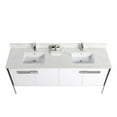 thumbnail image 5 of Fine Fixtures Oakville 72 in. W x 20 in. D x 33 in. H Bathroom Vanity in Matte White with White Ceramic Sink - Chrome hardware, 5 of 8
