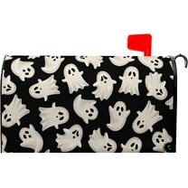 Ghost Mail Box Covers Magnetic Standard Size 21x18 inch Halloween Spooky Mailbox Cover Black Post Letter Box Cover Wraps for Outdoor Garden Decor