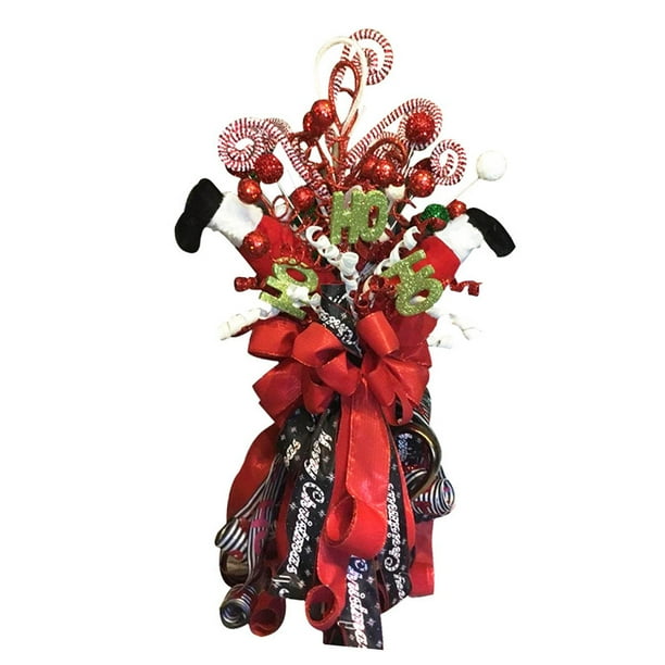 Adorno de árbol de Navidad, 16.5 x 13.8 pulgadas, adornos navideños hechos , adorno de lazo de Navidad color rojo negro, adornos navideños de granja Soledad Adorno de árbol de Navidad