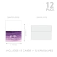 thumbnail image 5 of Koyal Wholesale Wedding Day Gift Cards Set with Envelopes Set of 12, Purple Ombre Watercolor, 5 of 5