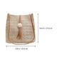 thumbnail image 5 of GOOHOCHY 1pc Moda de moda tejida de la playa bolsa de asas del bolso de la bolsa para las mujeres (marrón), 5 of 7