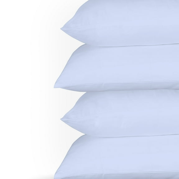 Just Linen 300 TC 100% Cotton Sateen, Solid Color, Value Pack of 4 Queen Pillow Cases
