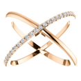 thumbnail image 3 of FB Jewels 14K Rose Gold 1/4 CTW Diamond Criss-Cross Ring Size 7, 3 of 3
