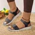thumbnail image 2 of Pandaie Womens Orthopedic Walking Sandals Comfortable Plantar Fasciitis Arch Support Summer Beach Vacation Shoes with Adjustable Strap Black 6, 2 of 8