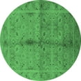 thumbnail image 1 of Ahgly Company Indoor Round Oriental Emerald Green Industrial Area Rugs, 8' Round, 1 of 4