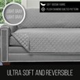 thumbnail image 4 of Original Patent Pending Reversible Small Sofa Protector, Many Colors, Seat Width to 62 Inch, Furniture Slipcover, 2 Inch Strap, Couch Slip Cover Throw for Pets, Dogs, Kids, Light Gray, 4 of 8