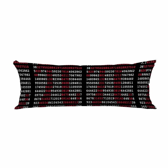 YUSDECOR Pi Sign And Pi Numbers On Black Background Long Body Pillow Case Cover Pillow Cushion Size 20x60 Inches