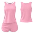 thumbnail image 7 of hotojiny 2 Pieces Womens Tank Top Pajamas Set Soft Sleepwear Sleeveless T-Shirt and Shorts Summer Loungewear Pjs Set, 7 of 7